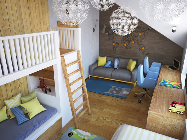 Фотография: Детская в стиле Современный, Прованс и Кантри, Дом, Проект недели, Дача, Дом и дача, Ленинградская область, Ольга Левская, каркасный дом – фото на INMYROOM