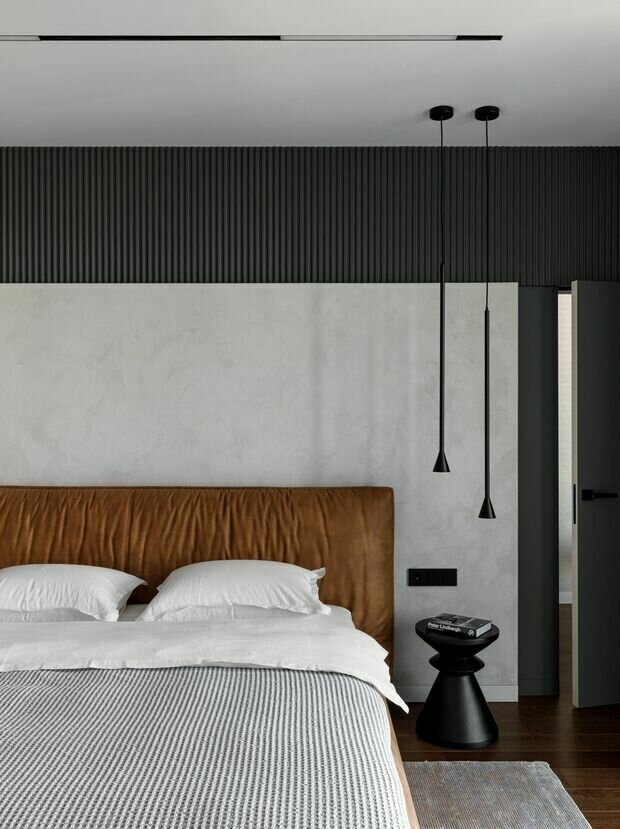 Текстиль подбирали однотонный, спокойный, который не будет выпадать из общей цветовой гаммы.