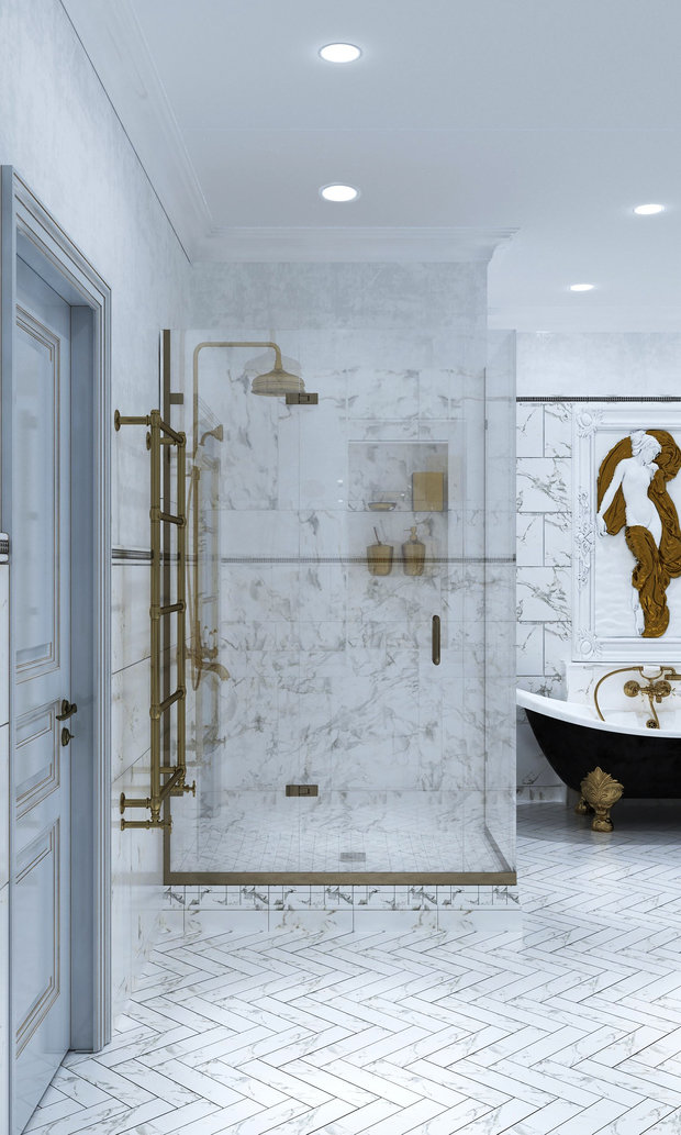 Фото из портфолио Квартира - современная классика 135 кв. Ванная  – фотографии дизайна интерьеров на INMYROOM
