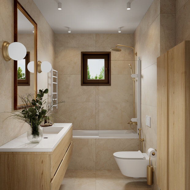 Фотография: Ванная в стиле Современный, Минимализм, Дом, Проект недели, Эко, Дом и дача, 3 комнаты, Более 90 метров, Башкортостан, Юлия Сафина – фото на INMYROOM