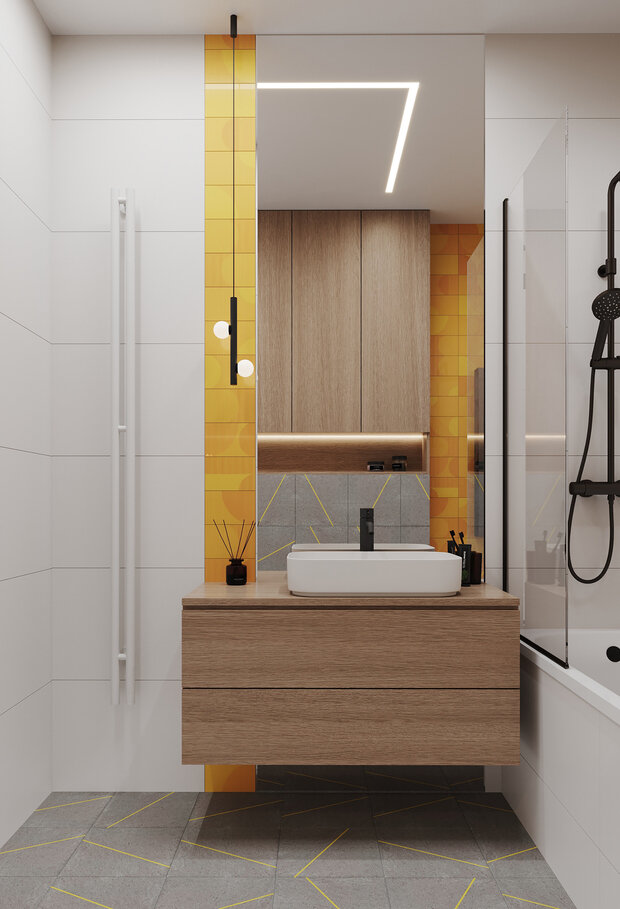 Фотография: Ванная в стиле Современный, Минимализм, Квартира, Проект недели, Москва, 3 комнаты, 60-90 метров, Buro DA, Анастасия Калинина, Дарья Митина – фото на INMYROOM