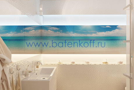 Дизайн проект ванной комнаты в современном стиле от Батенькофф