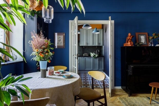 Фотография: Кухня и столовая в стиле Современный, Эклектика, Винтажный, Квартира, Проект недели, Москва, Сталинка, Кирпичный дом, 3 комнаты, 60-90 метров, I-410, Ольга Рюкина – фото на INMYROOM