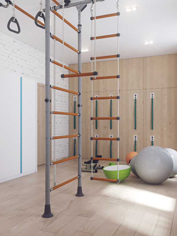 Визуализация интерьера офиса в скандинавском стиле с элементами минимализма