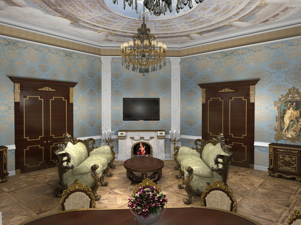 Фото из портфолио Гостиная в загородном доме – фотографии дизайна интерьеров на INMYROOM