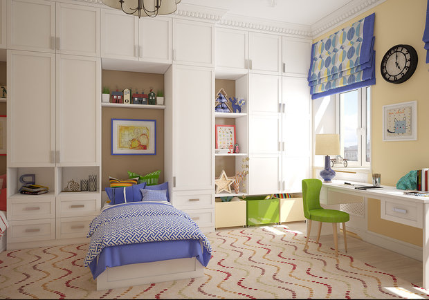 Фотография: Детская в стиле Современный, Квартира, Проект недели, Москва, Студия 3.14, Тимур Абдрахманов, Старый фонд, Мария Легчанова, двухэтажная квартира, Кирпичный дом, 4 и больше, Более 90 метров – фото на INMYROOM