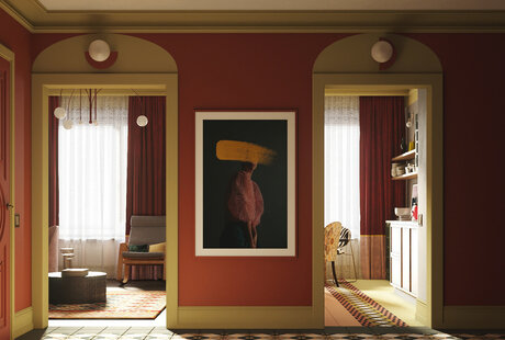 Яркая квартира "с характером" в ЖК Shome в стиле фьюжн, 55 кв.м.