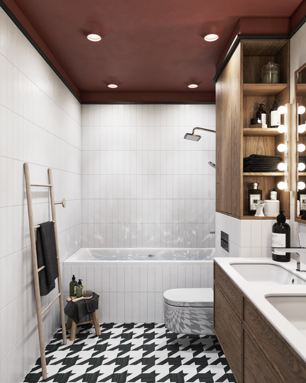 Фотография: Ванная в стиле Современный, Эклектика, Квартира, Проект дня, Санкт-Петербург, ToTaste Studio, 3 комнаты, 60-90 метров, Более 90 метров – фото на INMYROOM