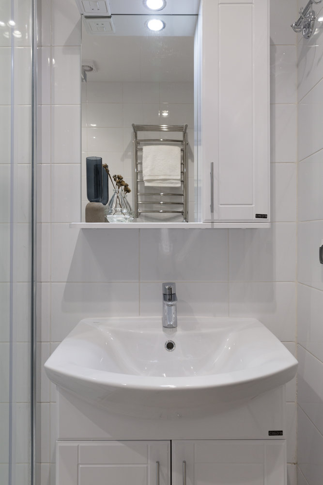 Фотография: Ванная в стиле Скандинавский, Современный, Квартира, Студия, Проект дня, 1 комната, до 40 метров, Анна Смолякова – фото на INMYROOM