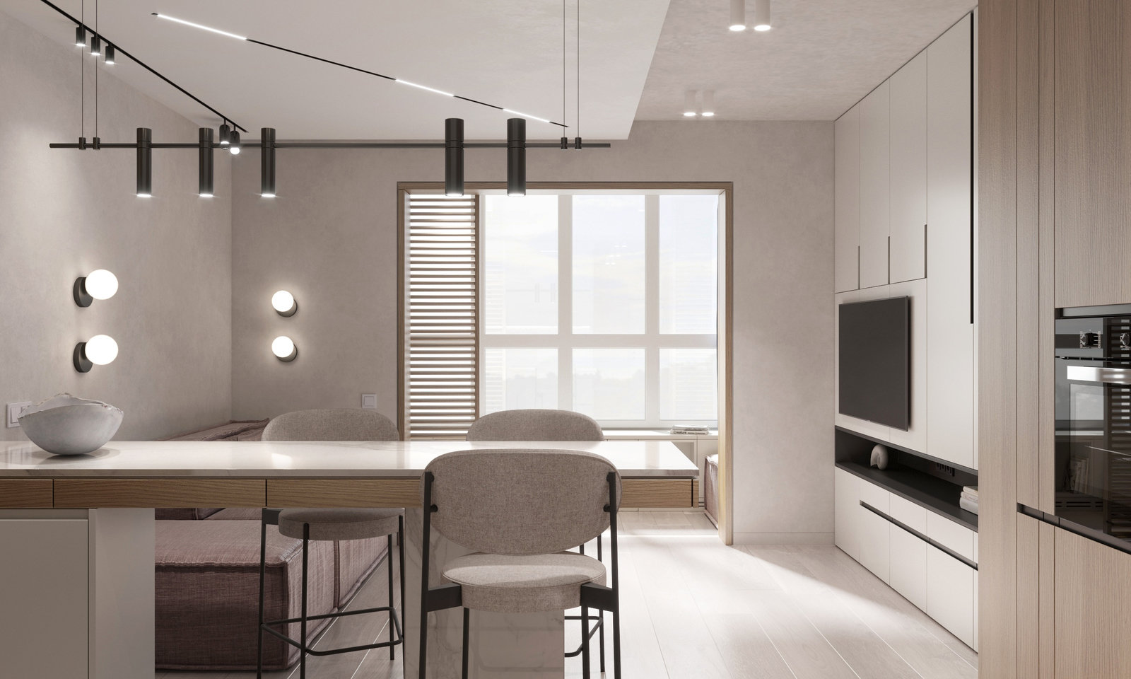 Фотография: Кухня и столовая в стиле Минимализм, Современный, Малогабаритная квартира, Квартира, Студия, Проект недели, Сочи, Алена Тимонина, Андрей Тимонин, до 40 метров – фото на INMYROOM Фотография: Кухня и столовая в стиле Минимализм, Современный, Малогабаритная квартира, Квартира, Студия, Проект недели, Сочи, Алена Тимонина, Андрей Тимонин, до 40 метров – фото на INMYROOM