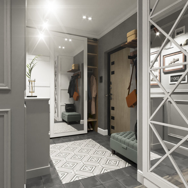Фотография: Прихожая в стиле Классический, Современный, Квартира, Проект недели, Новосибирск, студия Mango, Монолитный дом, 3 комнаты, Более 90 метров – фото на INMYROOM