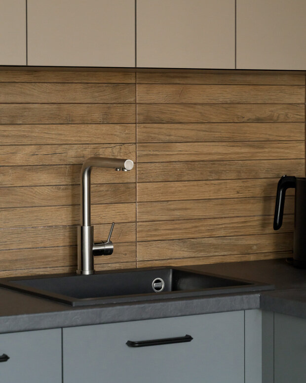 Фотография: Кухня и столовая в стиле Современный, Минимализм, Квартира, Проект дня, Пенза, 2 комнаты, 60-90 метров, Ольга Писарькова – фото на INMYROOM