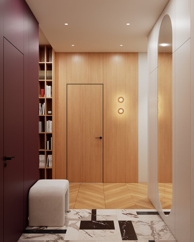 Визуализация интерьера прихожей в стиле минимализм