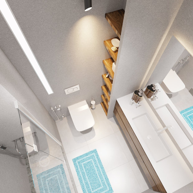 Фотография: Ванная в стиле Скандинавский, Квартира, Проект недели, Москва, Оксана Цымбалова, П-44, 1 комната, 40-60 метров – фото на INMYROOM