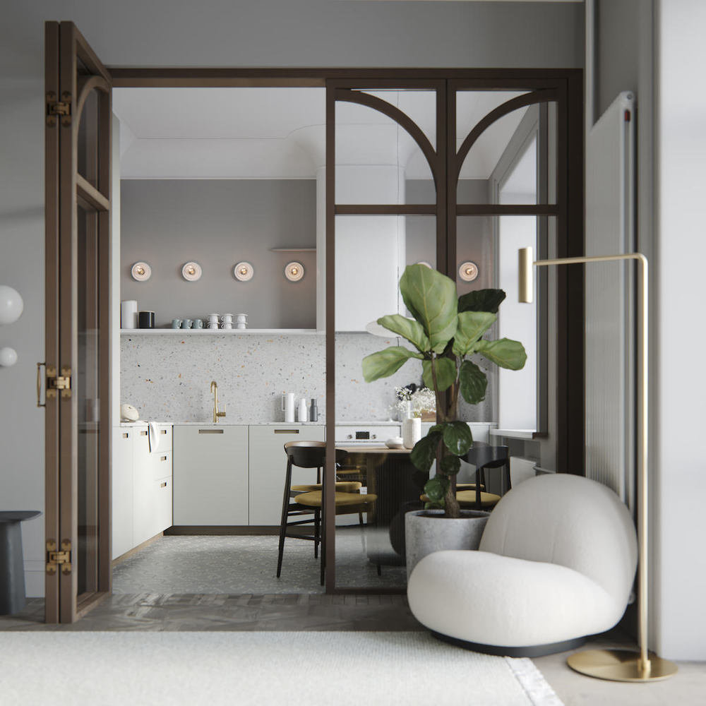 Фотография: Кухня и столовая в стиле Современный, Скандинавский, Квартира, Проект недели, Минск, Евгения Лыкасова, 2 комнаты, 60-90 метров, J.Lykasova Studio – фото на INMYROOM Фотография: Кухня и столовая в стиле Современный, Скандинавский, Квартира, Проект недели, Минск, Евгения Лыкасова, 2 комнаты, 60-90 метров, J.Lykasova Studio – фото на INMYROOM