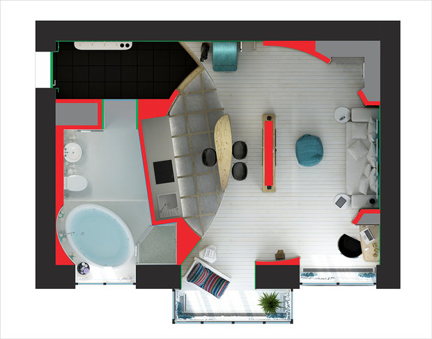 Фото из портфолио 1комн Loft – фотографии дизайна интерьеров на INMYROOM
