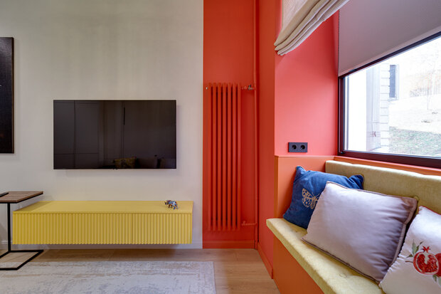 Фотография: Гостиная в стиле Современный, Малогабаритная квартира, Квартира, Студия, Проект дня, Москва, Олег Коган, Кирпичный дом, до 40 метров – фото на INMYROOM