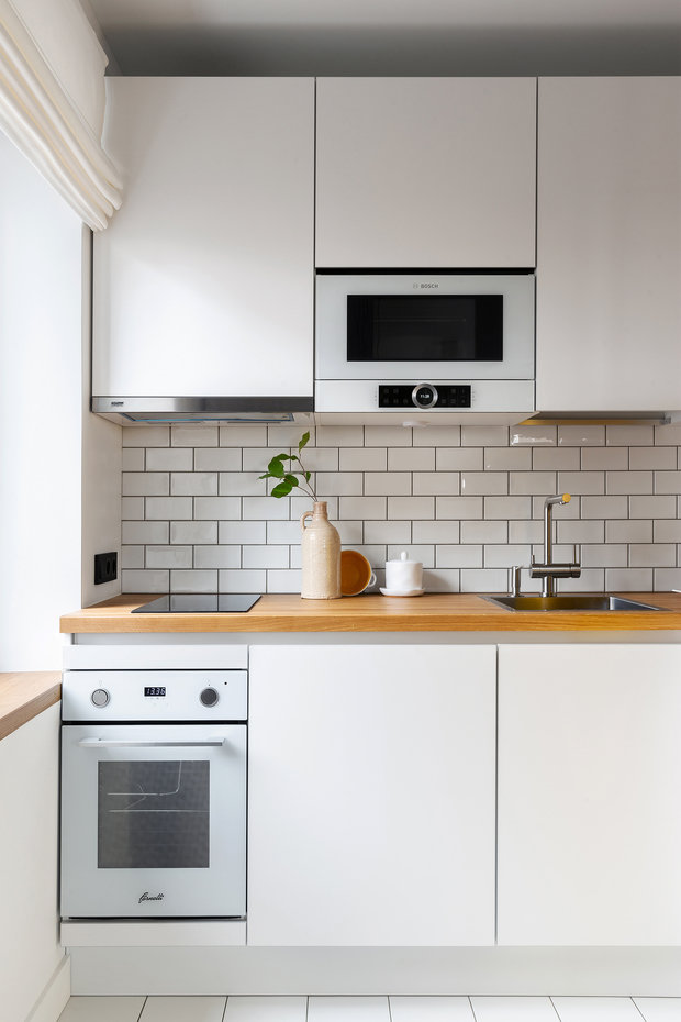 Фотография: Кухня и столовая в стиле Скандинавский, Малогабаритная квартира, Квартира, Студия, Проект недели, Москва, до 40 метров, АрхОснова – фото на INMYROOM