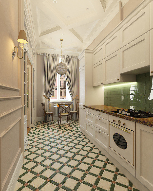 Фото из портфолио "Нескучная классика". Квартира для мамы и дочки. – фотографии дизайна интерьеров на INMYROOM