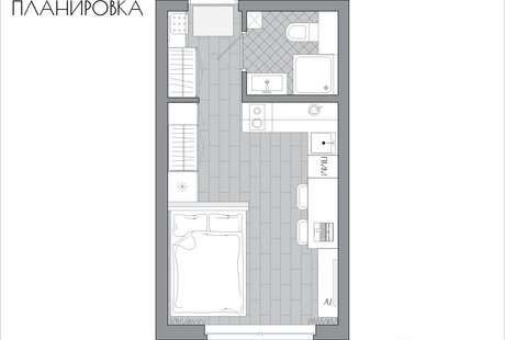 Студия 19,8 м2 | Планировка