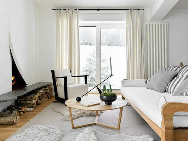 Визуализация интерьера гостиной в скандинавском стиле