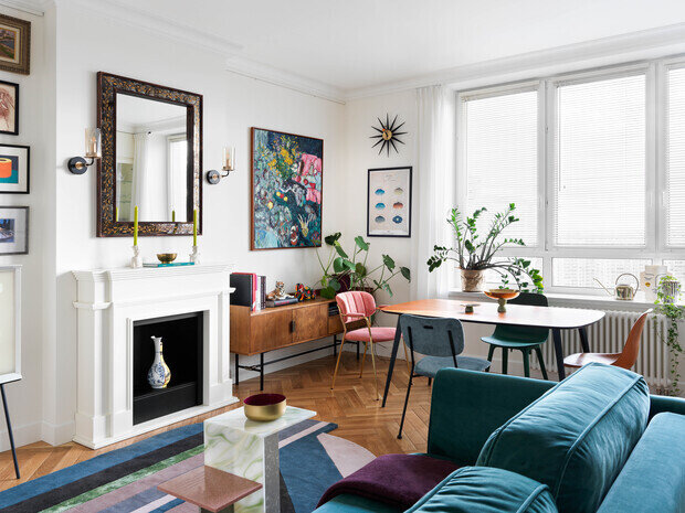 Фотография: Гостиная в стиле Скандинавский, Современный, Эклектика, Квартира, Проект дня, Москва, 2 комнаты, 40-60 метров, Катя Чистова – фото на INMYROOM