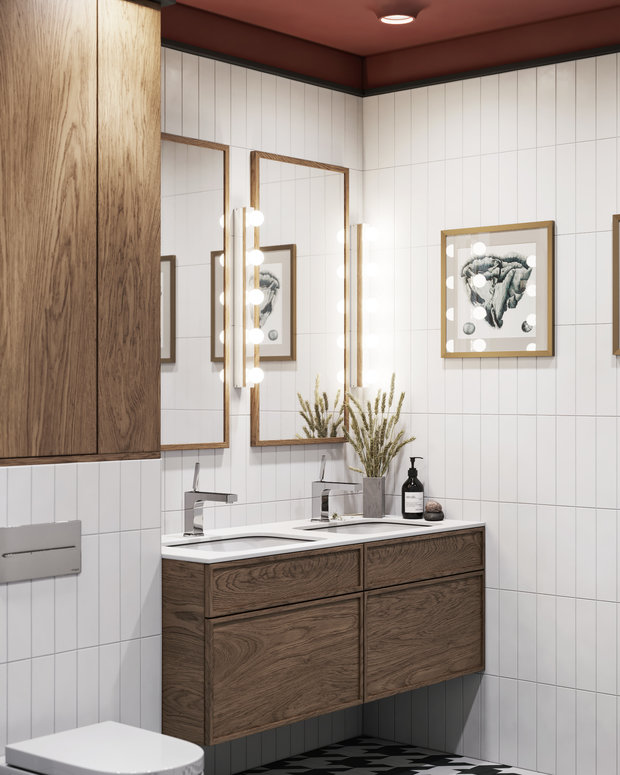 Фотография: Ванная в стиле Современный, Эклектика, Квартира, Проект дня, Санкт-Петербург, ToTaste Studio, 3 комнаты, 60-90 метров, Более 90 метров – фото на INMYROOM