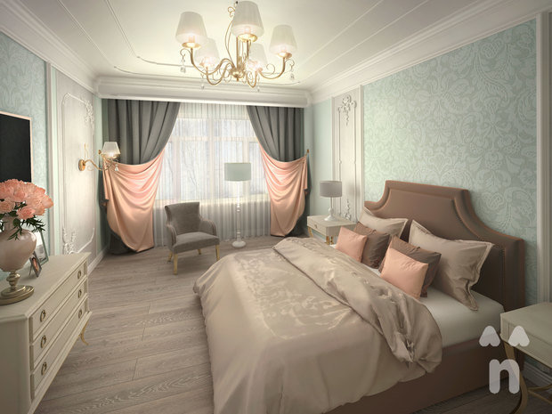 Фото из портфолио Спальня "Персиковый акцент" – фотографии дизайна интерьеров на INMYROOM