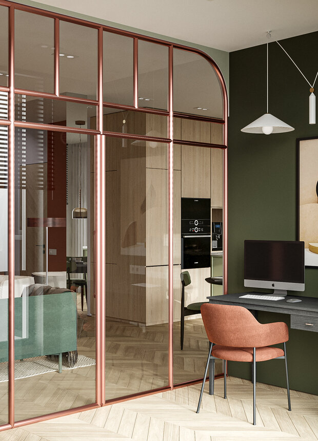 Фотография: Кабинет в стиле Современный, Квартира, Проект недели, Санкт-Петербург, 2 комнаты, 60-90 метров, Студия дизайна Максимаджи – фото на INMYROOM