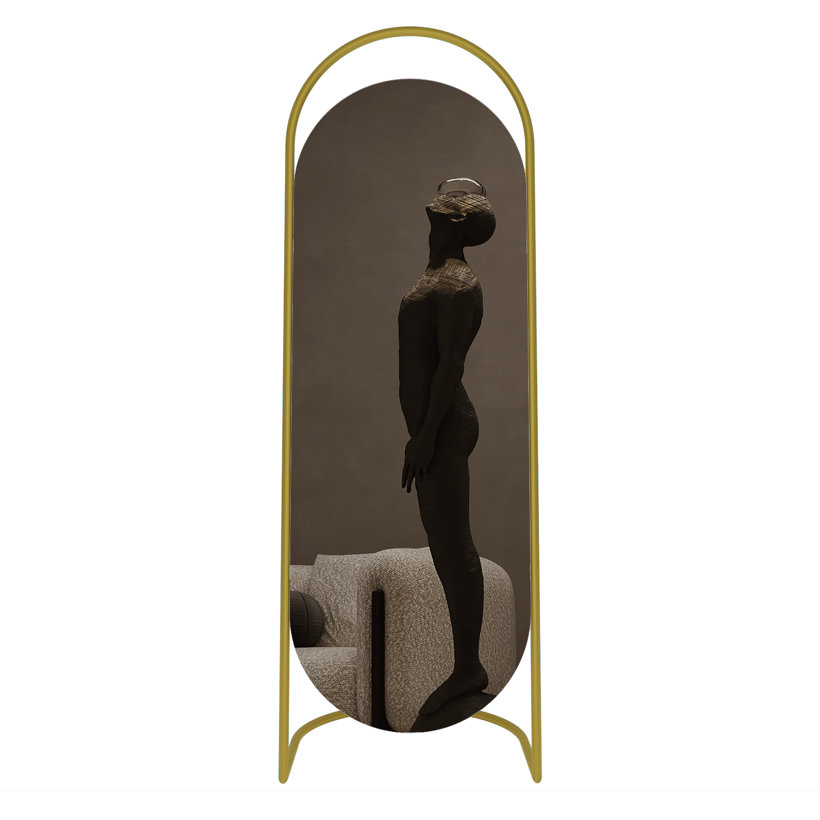 Напольное зеркало в полный рост Evelum в металлической раме золотого цвета