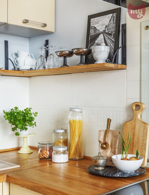 Фотография: Кухня и столовая в стиле Скандинавский, Гостиная, Кабинет, Советы, Оксана Пантелеева – фото на INMYROOM