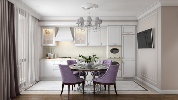 Фото из портфолио Нежная классика – фотографии дизайна интерьеров на INMYROOM