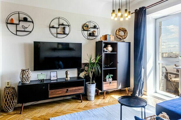 Фотография: Гостиная в стиле Современный, Эклектика, Проект недели, Сталинка, 1 комната, 40-60 метров – фото на INMYROOM