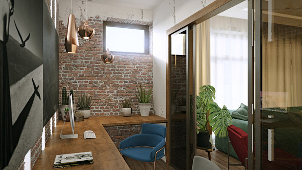 Фотография: Кабинет в стиле Лофт, Эклектика, Проект недели, Подмосковье, Таунхаус, Дарья Василькова – фото на INMYROOM