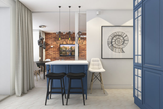 Фото из портфолио Riverside. Квартира в стиле фьюжн – фотографии дизайна интерьеров на INMYROOM