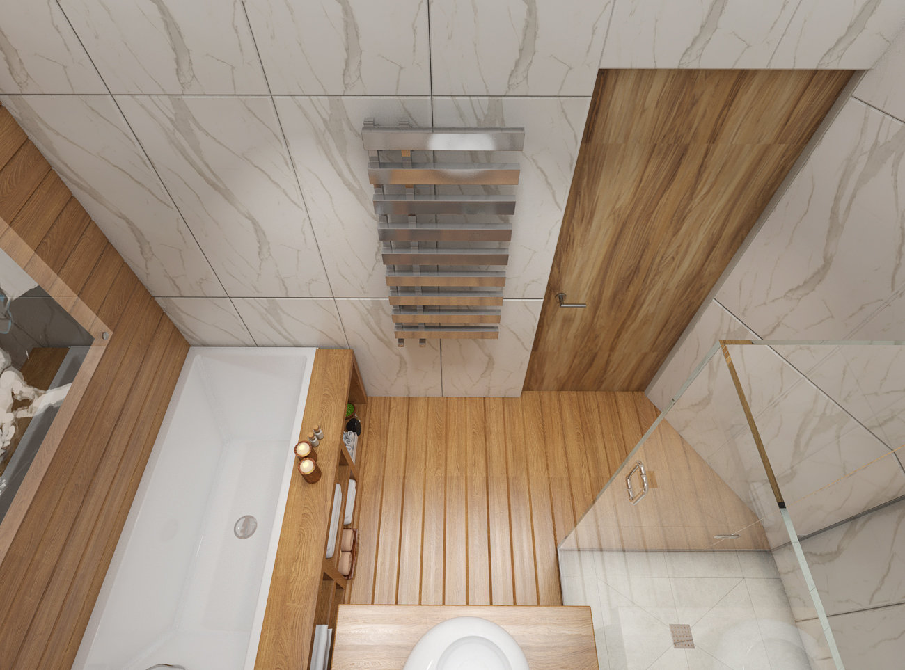 Фотография: в стиле , Ванная, Белый, Проект недели, Москва, Коричневый, Atlas Concorde, Villeroy & Boch, санузел с душевой кабиной, как оформить санузел, Евгения Ермолаева, перепланировка санузла, тик в отделке санузла – фото на INMYROOM