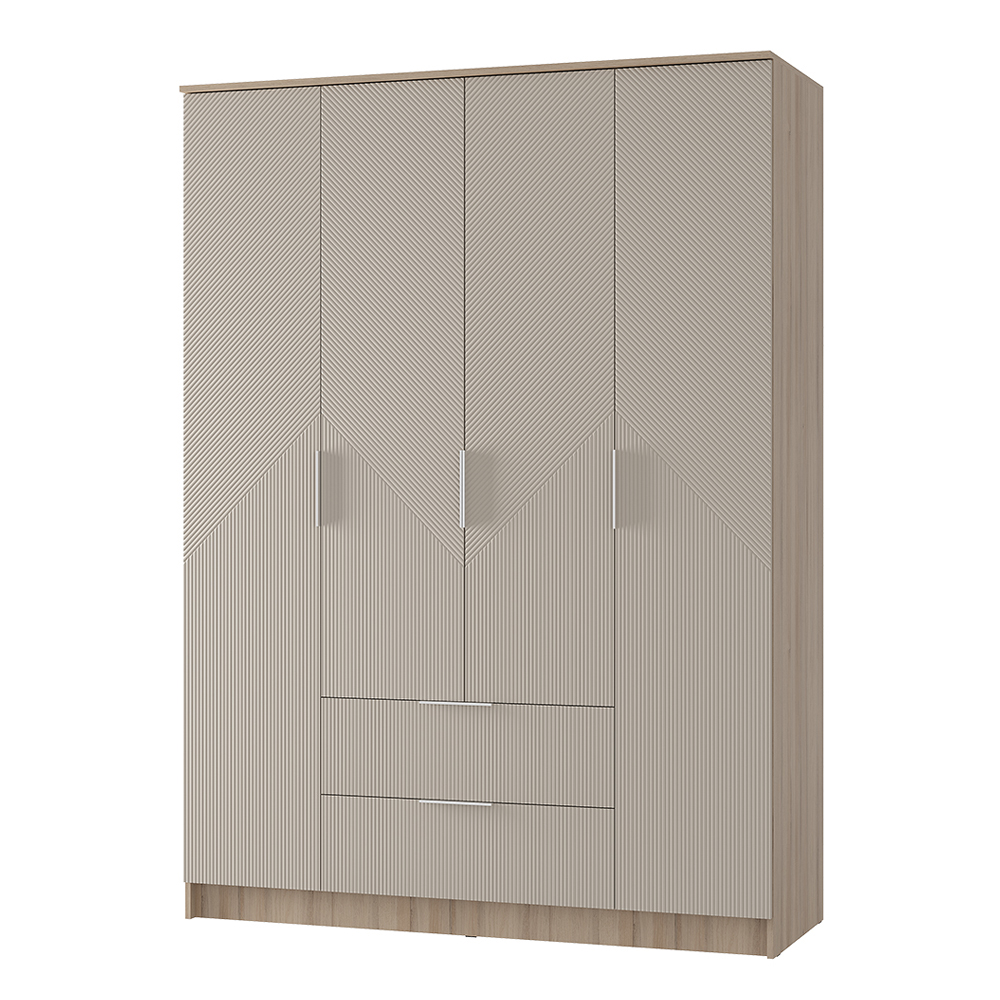 Шкаф для одежды и белья Эмилия ШК-11 бежево-серого цвета