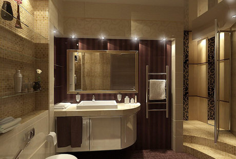 Ванная комната в загородном доме, современный стиль