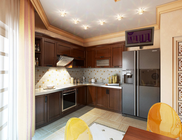 Фото из портфолио квартира  с треугольной кухней – фотографии дизайна интерьеров на INMYROOM