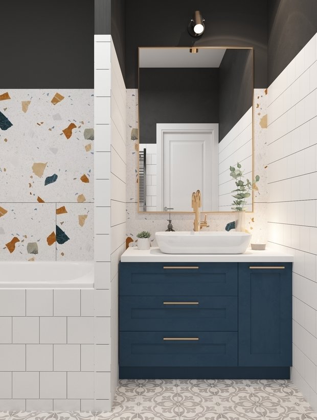 Фотография: Ванная в стиле Скандинавский, Современный, Квартира, Проект недели, Москва, 2 комнаты, 60-90 метров, Марина Меренкова – фото на INMYROOM