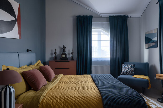 Фотография: Спальня в стиле Современный, Скандинавский, Дом, Проект дня, Дача, Дом и дача, Московская область, 4 и больше, Более 90 метров, Яна Алексеева – фото на INMYROOM