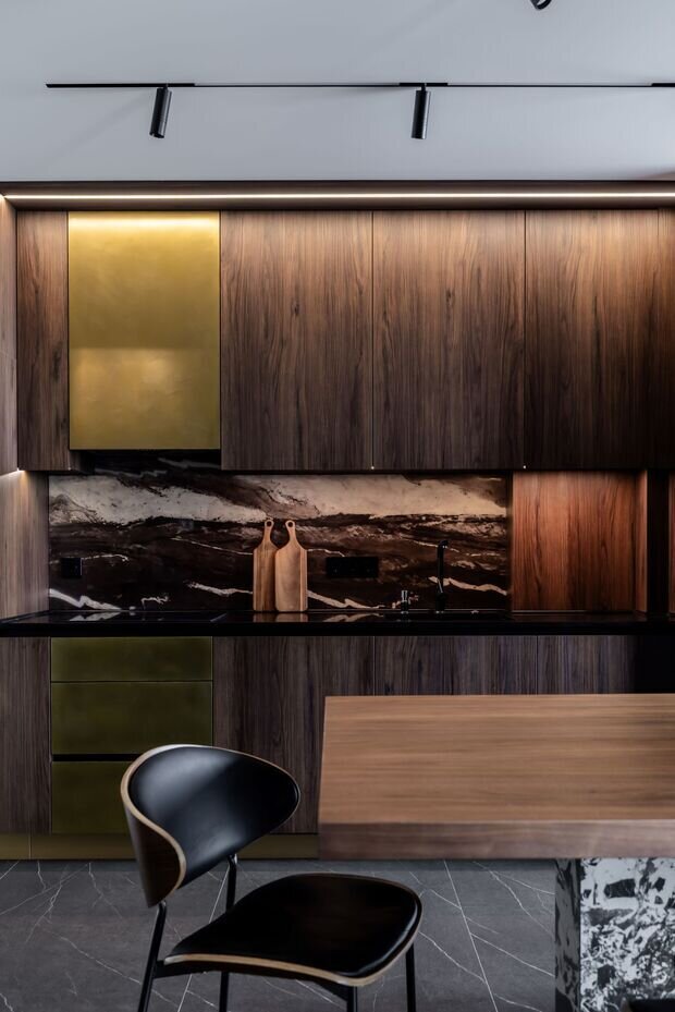 Фотография: Кухня и столовая в стиле Современный, Малогабаритная квартира, Квартира, Проект дня, Москва, 1 комната, 40-60 метров, эклектика с элементами современного, Александр Джикаеви – фото на INMYROOM