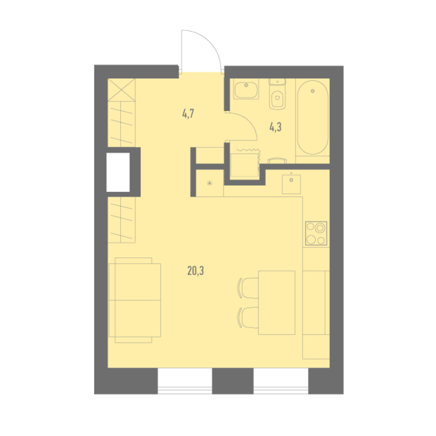 Фотография: Планировки в стиле , Квартира, Тема месяца, Панельный дом, Монолитный дом, ЖК "Кварталы 21/19", Павел Семикин – фото на INMYROOM