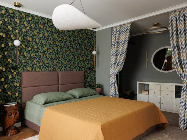 Фотография: Спальня в стиле Эклектика, Винтажный, Современный, Квартира, Проект дня, Санкт-Петербург, 2 комнаты, 40-60 метров, Александра Якушенко – фото на INMYROOM
