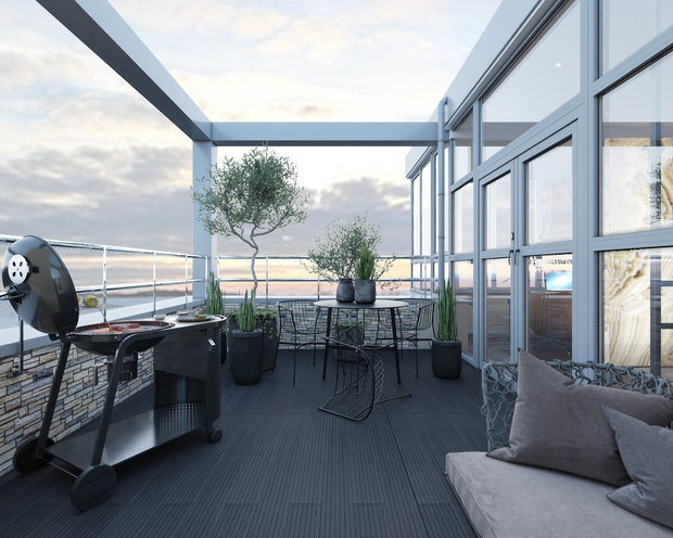 Фотография: Терраса в стиле Минимализм, Современный, Квартира, Проект недели, Санкт-Петербург, 4 и больше, Более 90 метров, Odo Studio – фото на INMYROOM