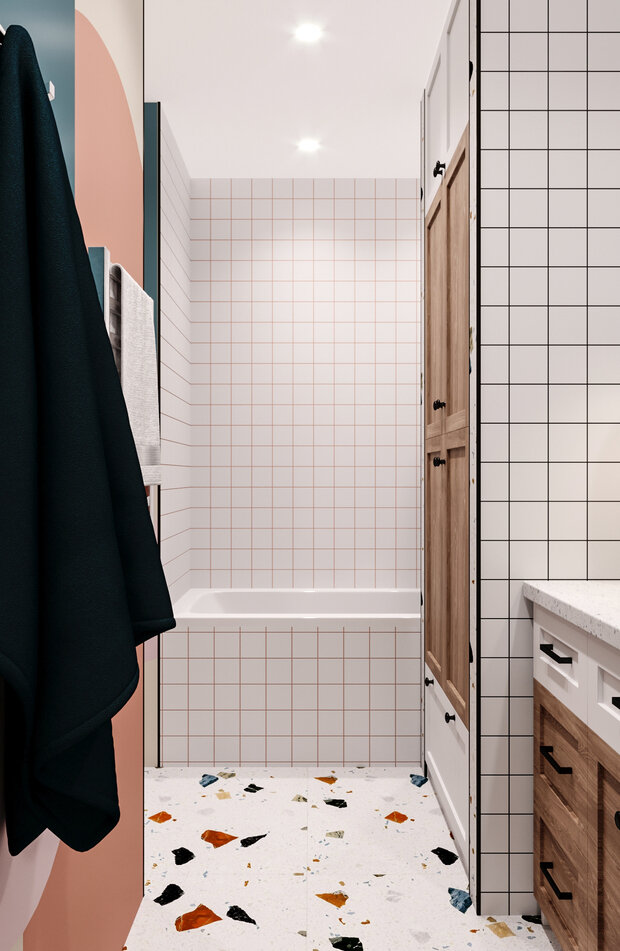 Фотография: Ванная в стиле Скандинавский, Современный, Эклектика, Квартира, Проект недели, Санкт-Петербург, 3 комнаты, Более 90 метров, VizDiz, Илона Ореховская – фото на INMYROOM