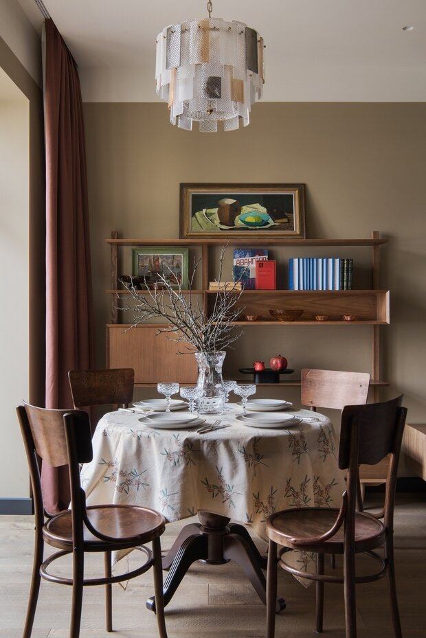 Фотография: Кухня и столовая в стиле Современный, Эклектика, Винтажный, Квартира, Проект недели, Москва, Сталинка, Кирпичный дом, 3 комнаты, 60-90 метров, Алиса Каштанова – фото на INMYROOM