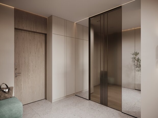 Визуализация интерьера прихожей в стиле минимализм