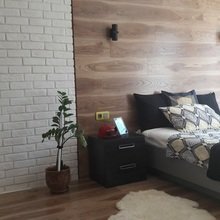 Интерьер спальни в современном стиле с элементами лофта