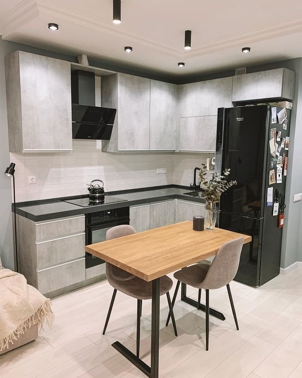 Фотография: Кухня и столовая в стиле Современный, Квартира, Проект недели, Панельный дом, 1 комната, 40-60 метров, Сбербанк, Некрасовка – фото на INMYROOM